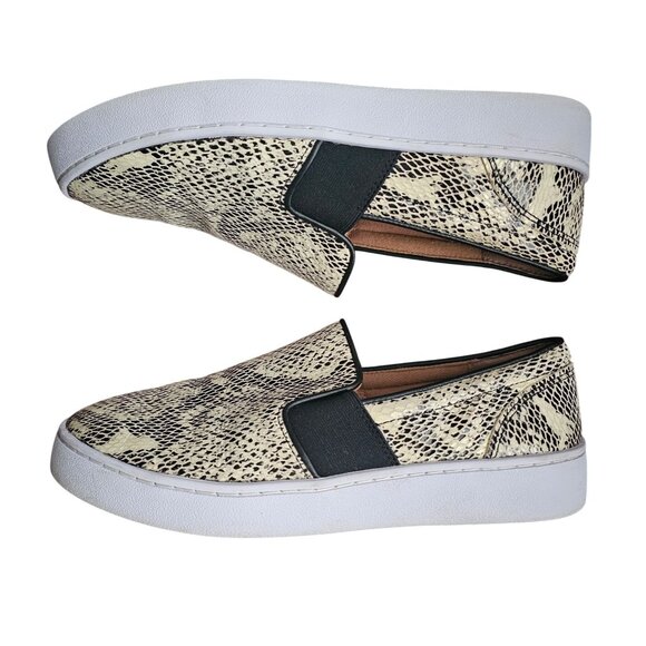 Vionic Demetra White/Black Leather Snakeskin Slip On Sneakers Size US 6.5 - Picture 5 of 10
